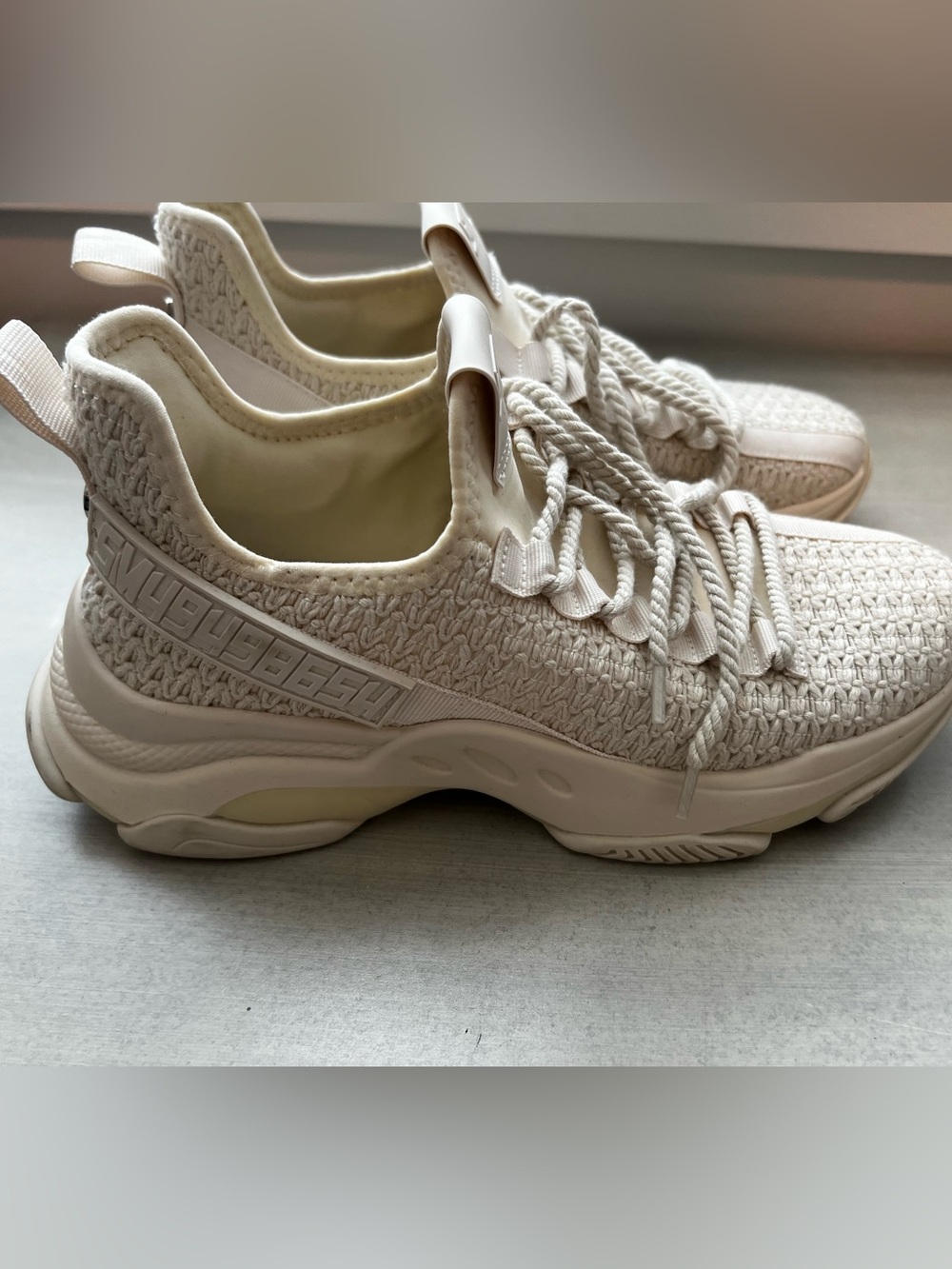 Steve Madden Women's Cream Knit Sneakers